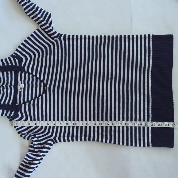 Gap Striped Hooded Uniform Sweater SMALL TALL Navy Blue White - Picture 16 of 16